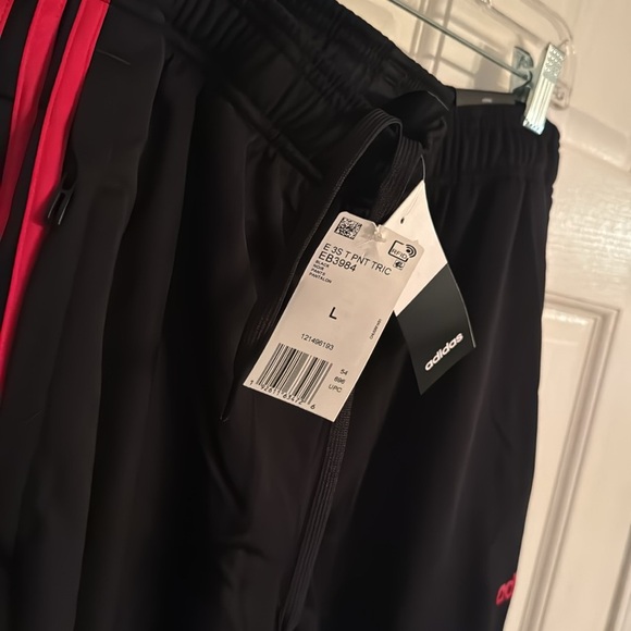 Adidas 3 stripe tricot track pants NWT L - Picture 3 of 7